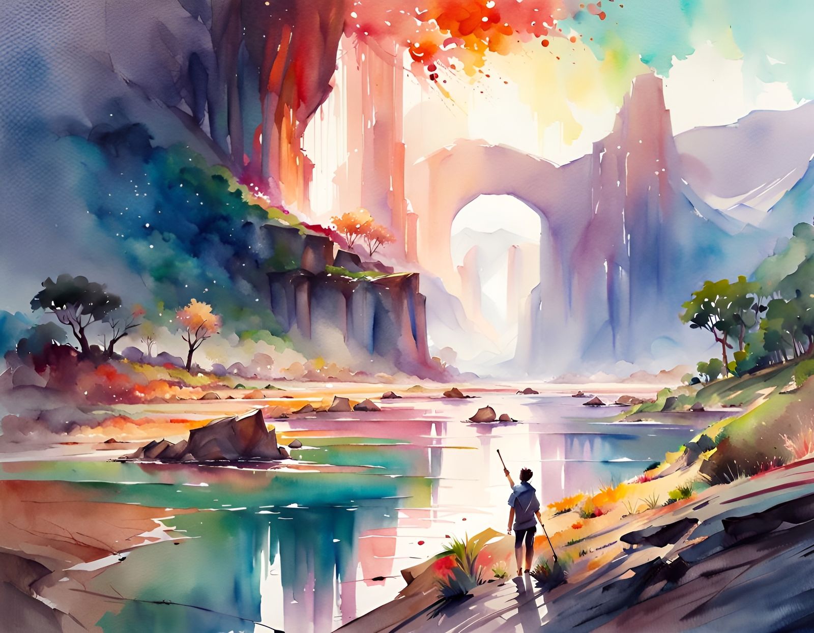 Epic Watercolor Landscape Painting by Ross Tran