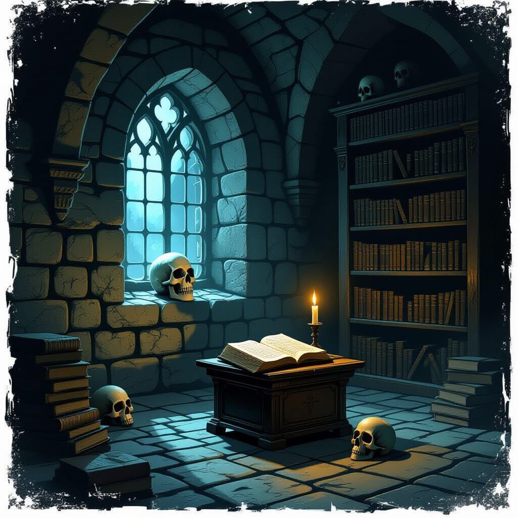 Necromancer's Lair: Ominous Room with Living Shadows