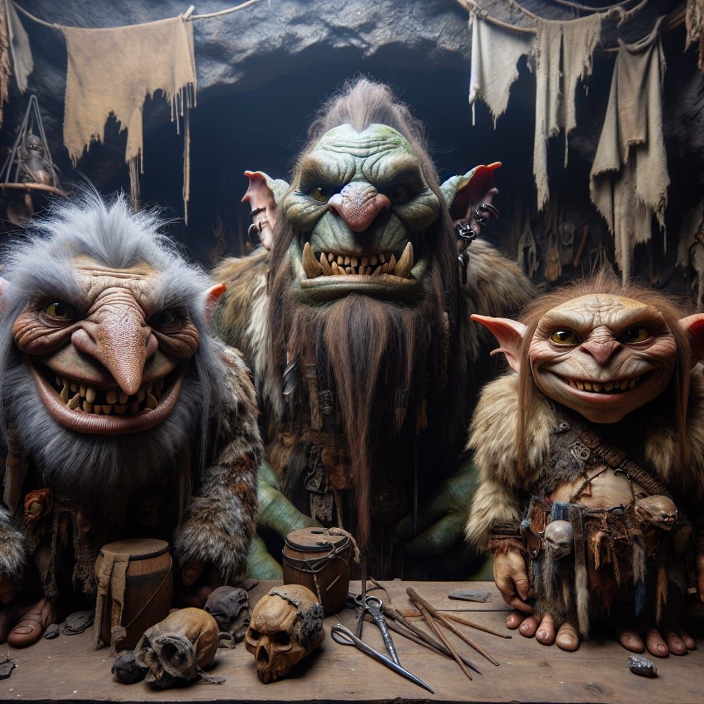 Goblin, Orc, and Gremlin in Grungy Grotto