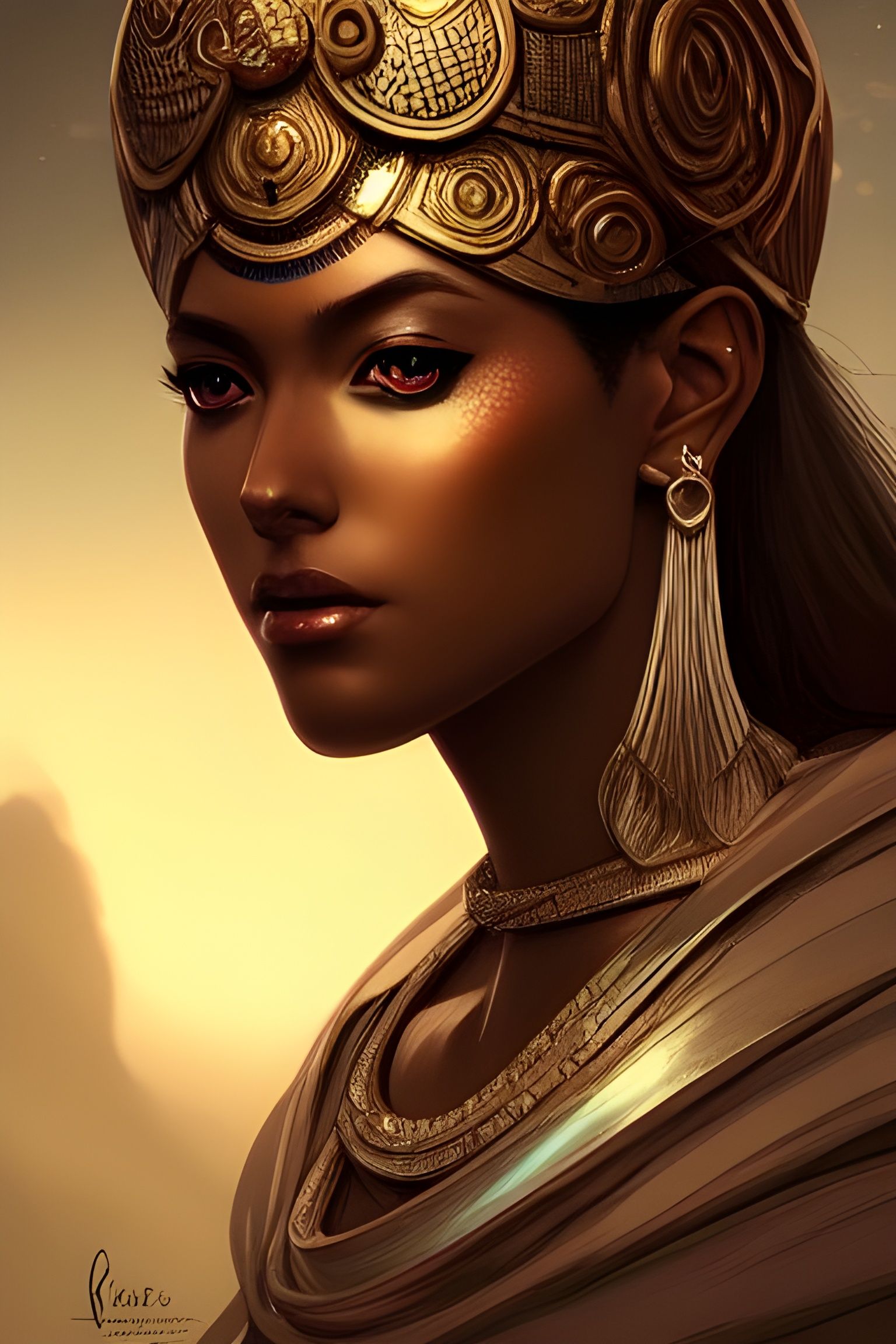 Queen Ankhesenamun of Thebes: Digital Art Illustration