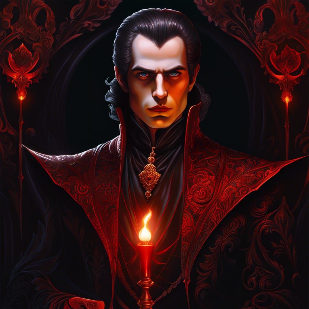 Enchanting Vampire Portrait in Digital Art Style