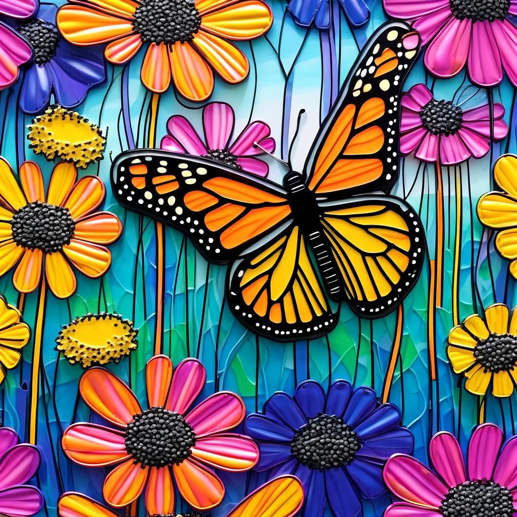Lisa Frank Monarch Butterfly Wire Art