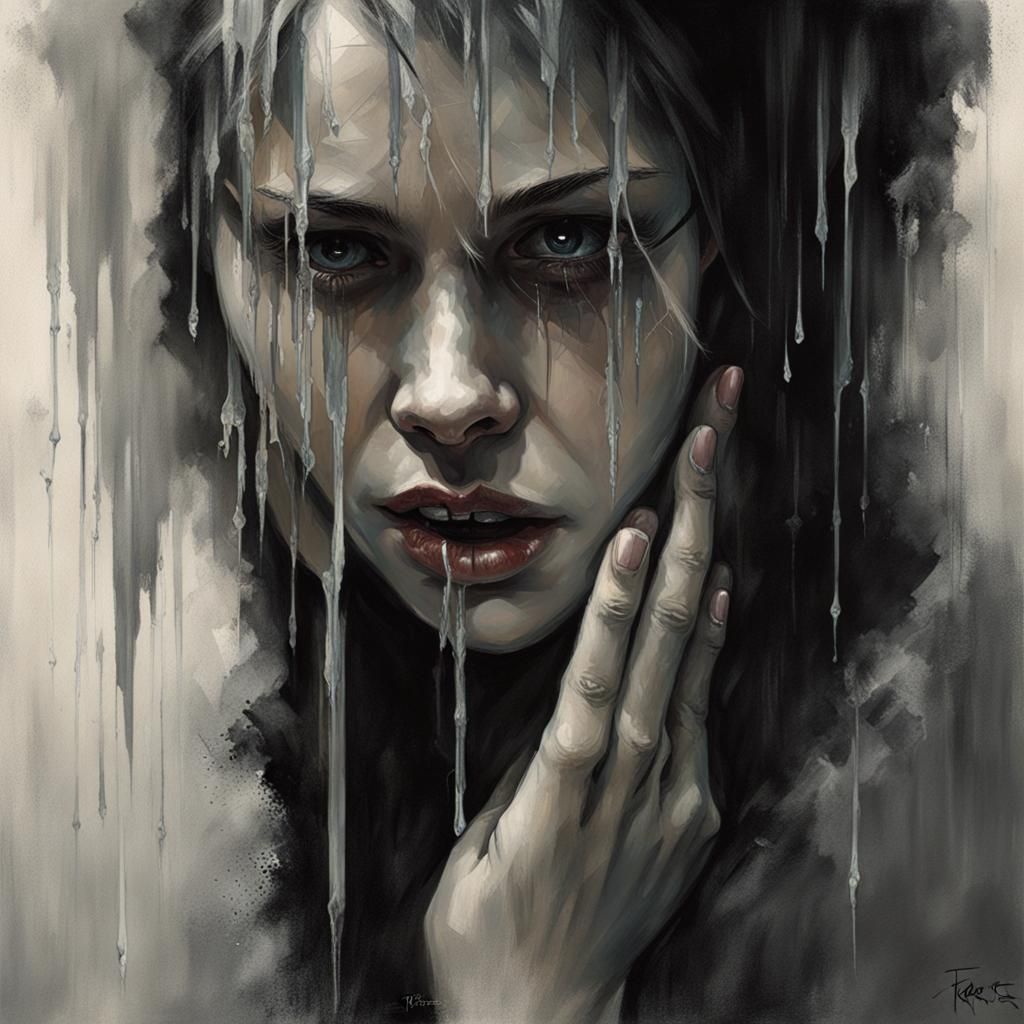 Sinister Tears: A Dark Emotional Image