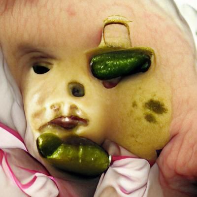 Disturbing Misshapen Baby Doll Portrait