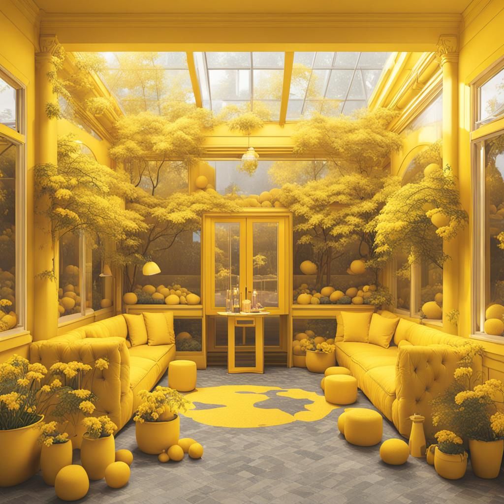 Vibrant Yellow Aesthetic Composition