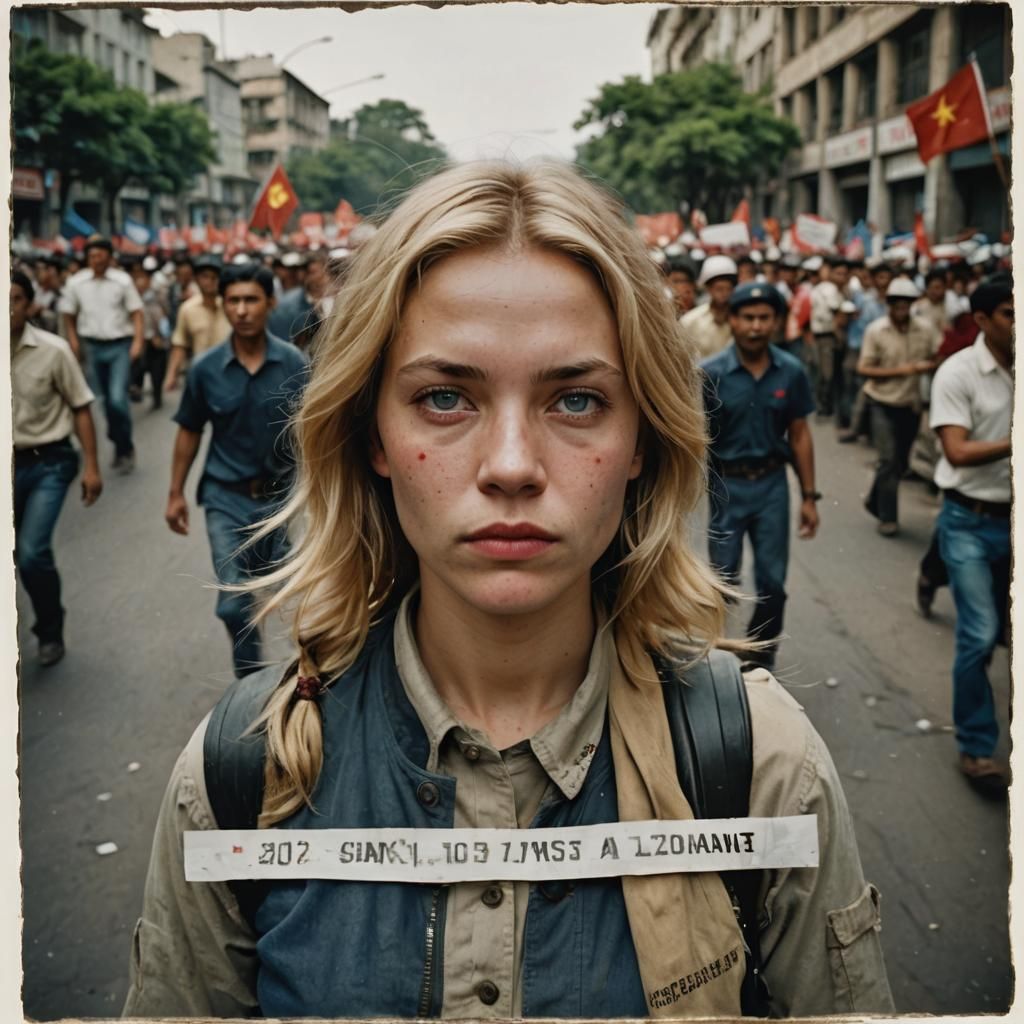 Girl in Communist Shirt: Professional Color Portrait