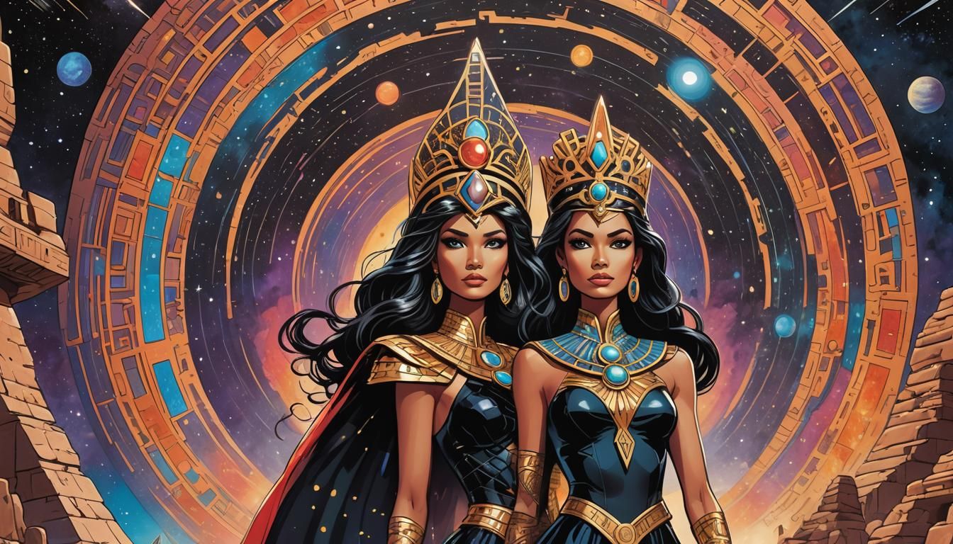 Sci-Fi Beauty Queen Comic Book Illustration