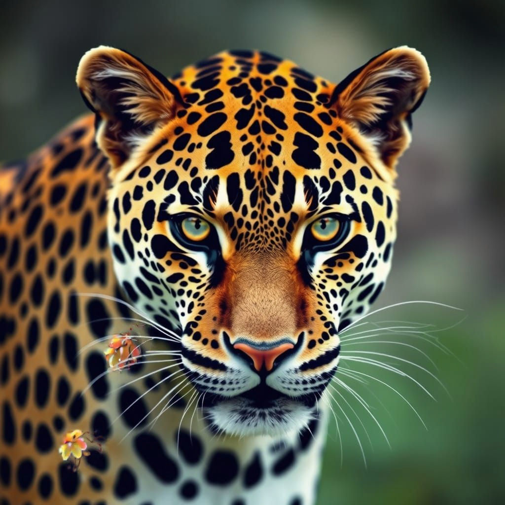 Jaguar in Vibrant Multicoloured Spots