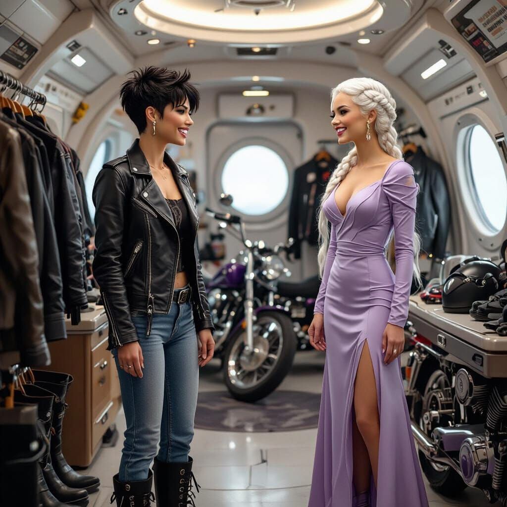 Alien Mother Reveals Biker Birthright in Spaceship Shop