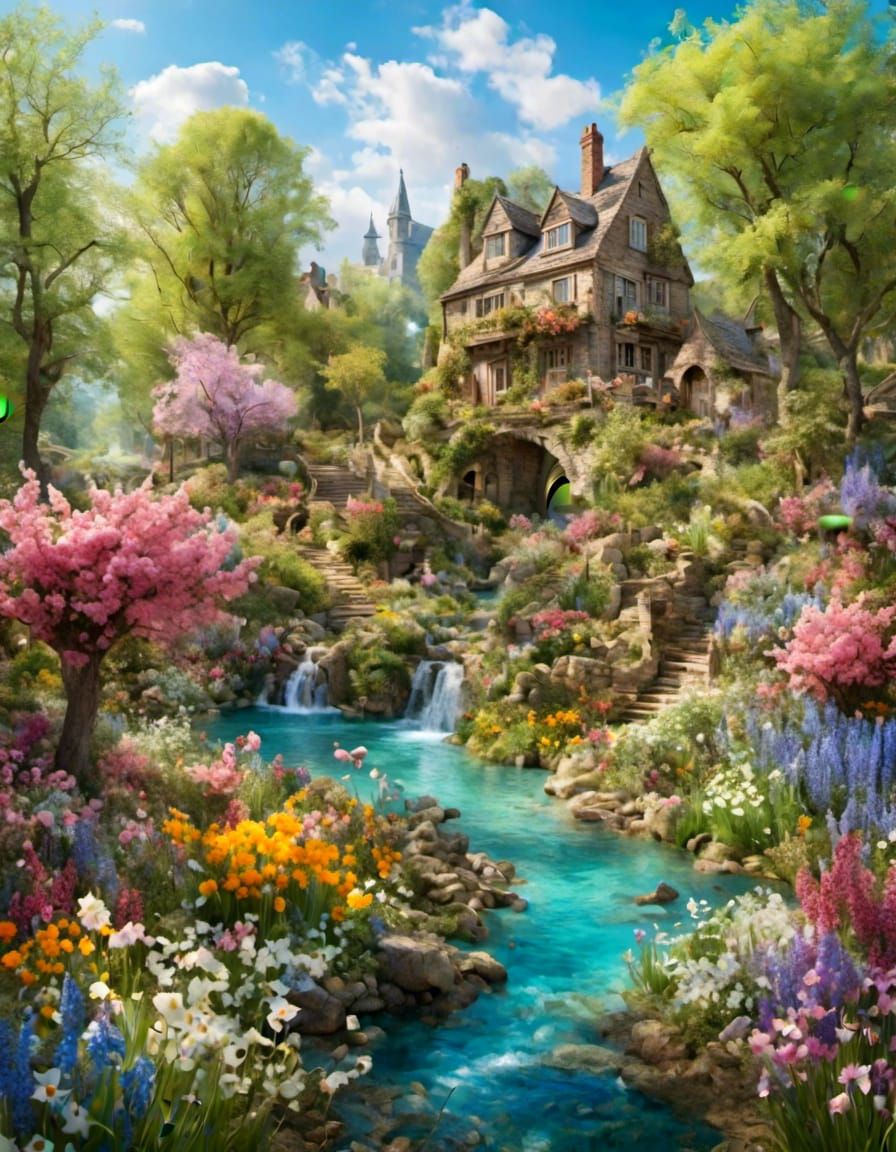 Hyperreal Landscape Captures the Joys of Spring