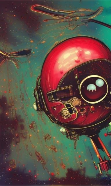 Psychopunk Space Balloons in Gritty Cyber Concept Art