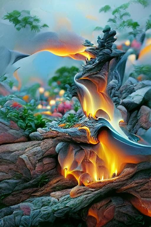 Glowing Magnesium and Rare Metal Fire Landscape