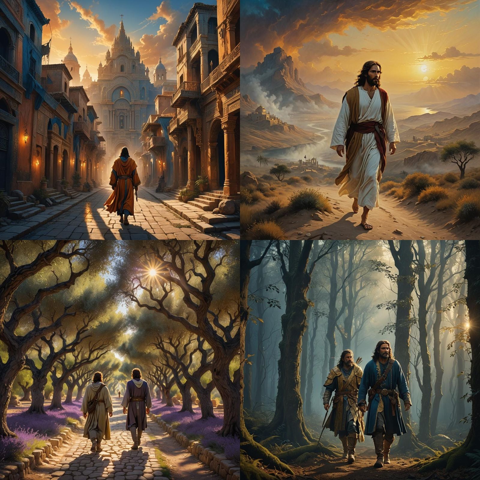 Jesus of Nazareth Walking: Detailed Matte Painting