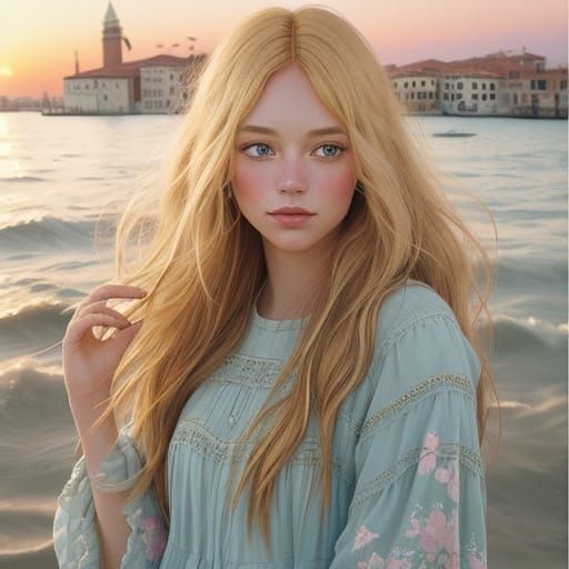 A Bohemian Beauty Serenades Under the Golden Sunset