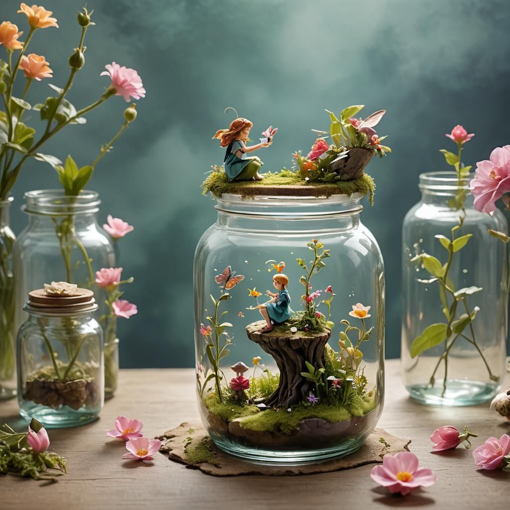 Thumbelina on a Jar: A Whimsical Perspective