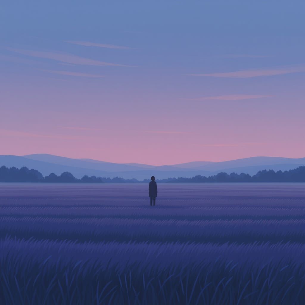 Ethereal Twilight Landscape: Stillness and Solitude