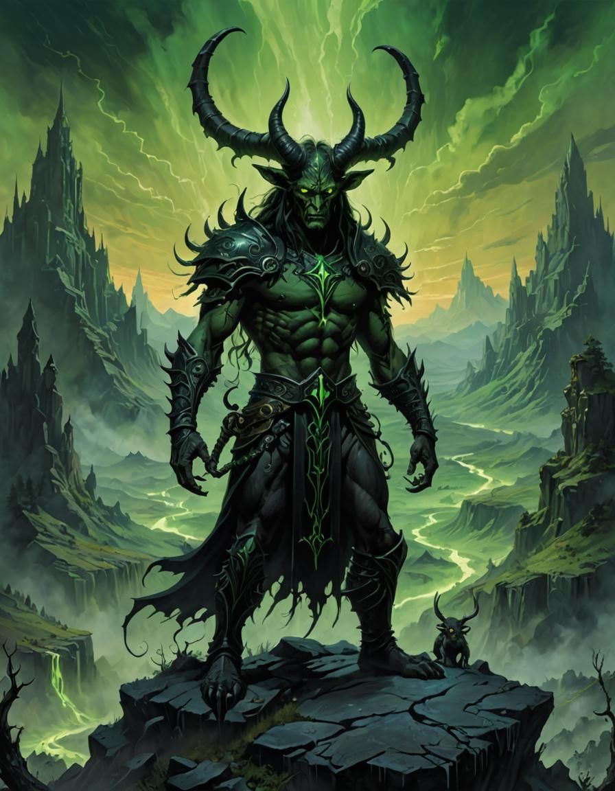 Half-Elf Summoner in Gothic High Fantasy Landscape