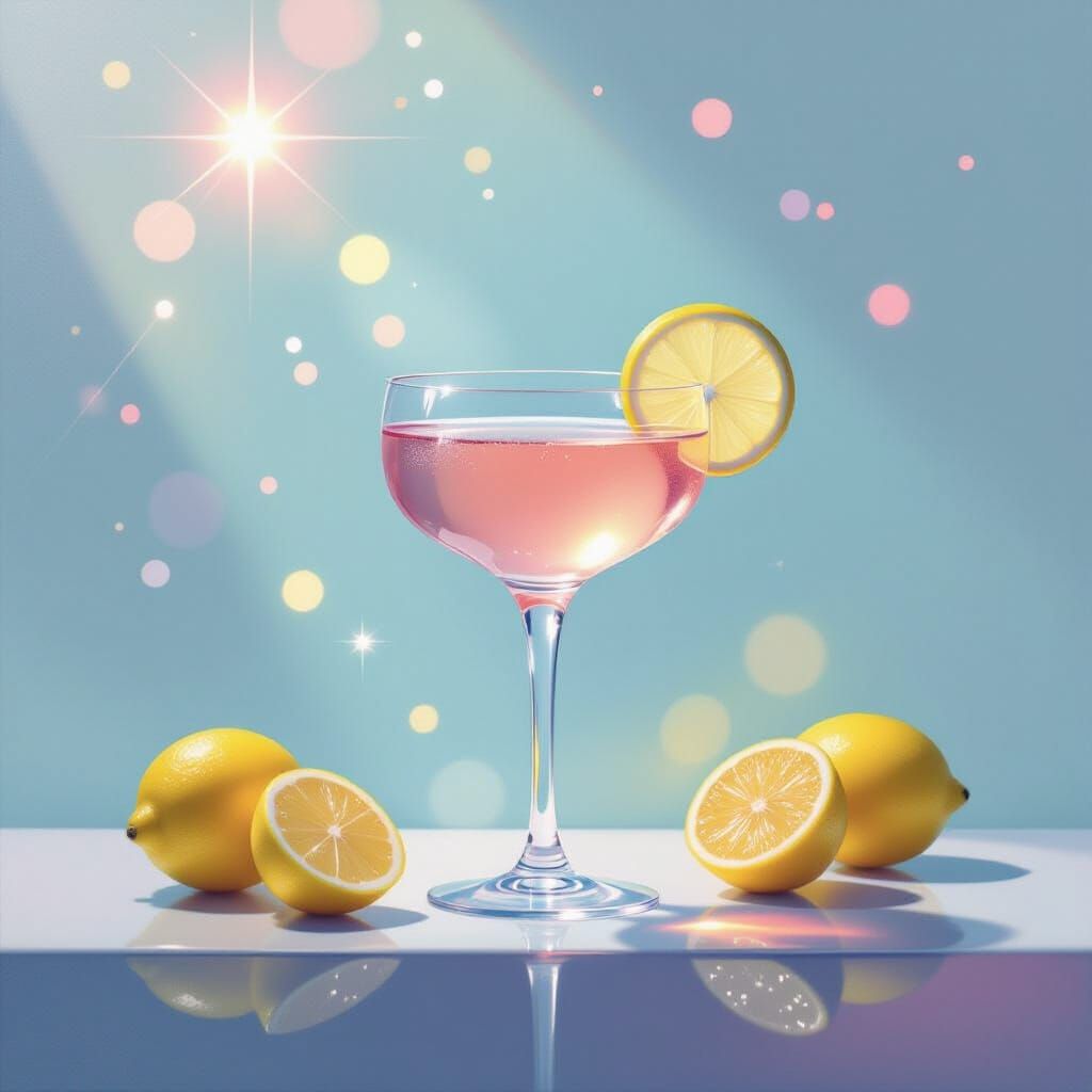 Ethereal Minimalist Cocktail in Pastel Gradients