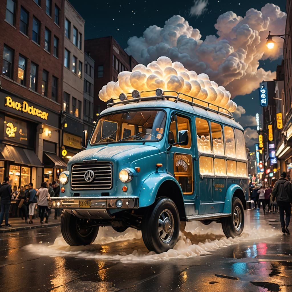 Beer Mug Vehicle Cruises Through City