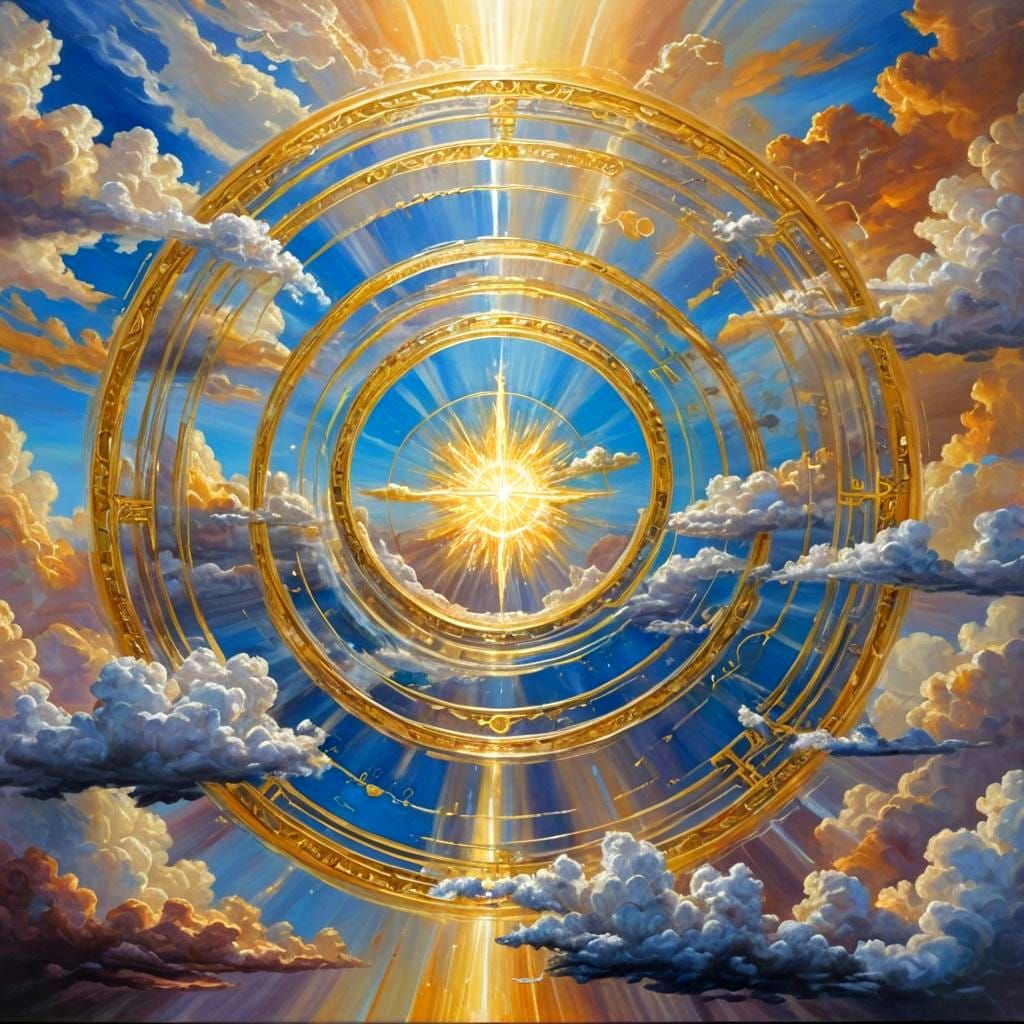 Mythic Tesseract Magic in an Oil Painting Style