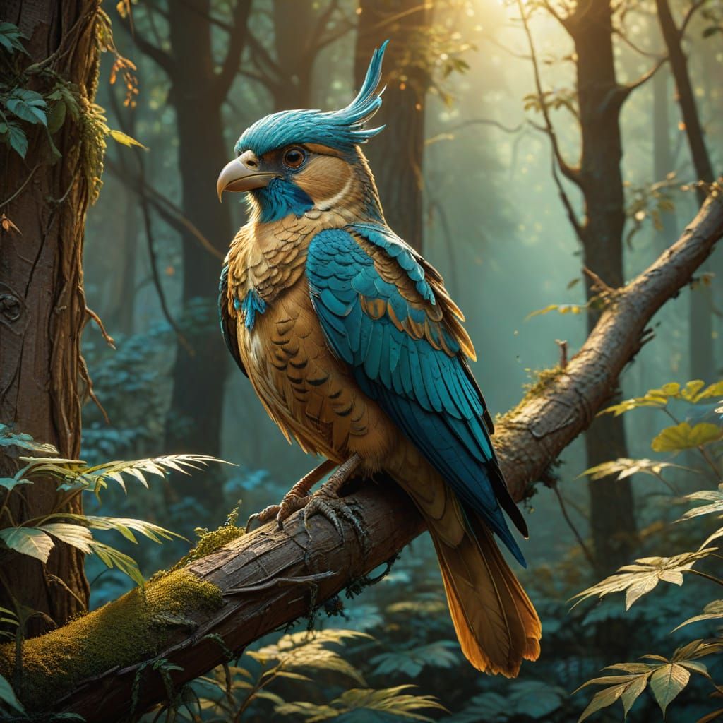 Native American Bird of Legend in Warm, Golden Light