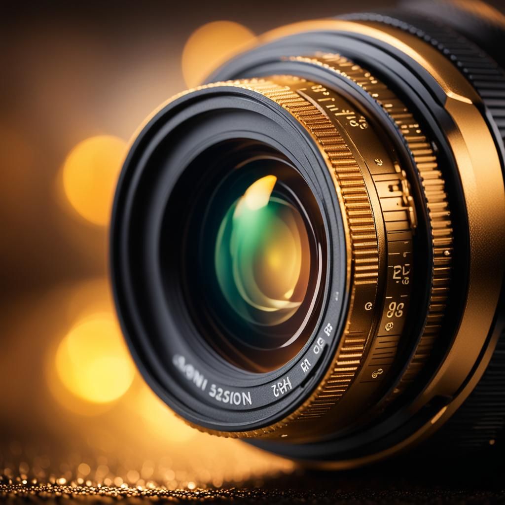 Macro Pixel Photography with Golden Light Reflection