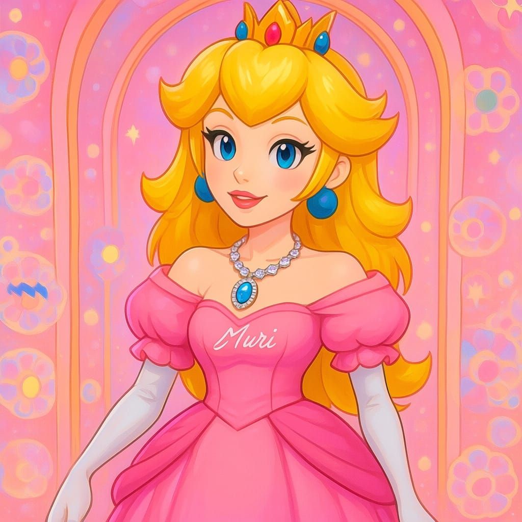 Princess Peach in Whimsical Pop Surrealist Style