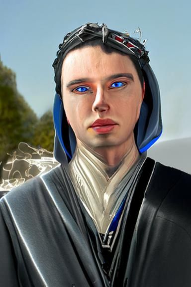 Young Sith Lord in Ornate Robes: Digital Portrait