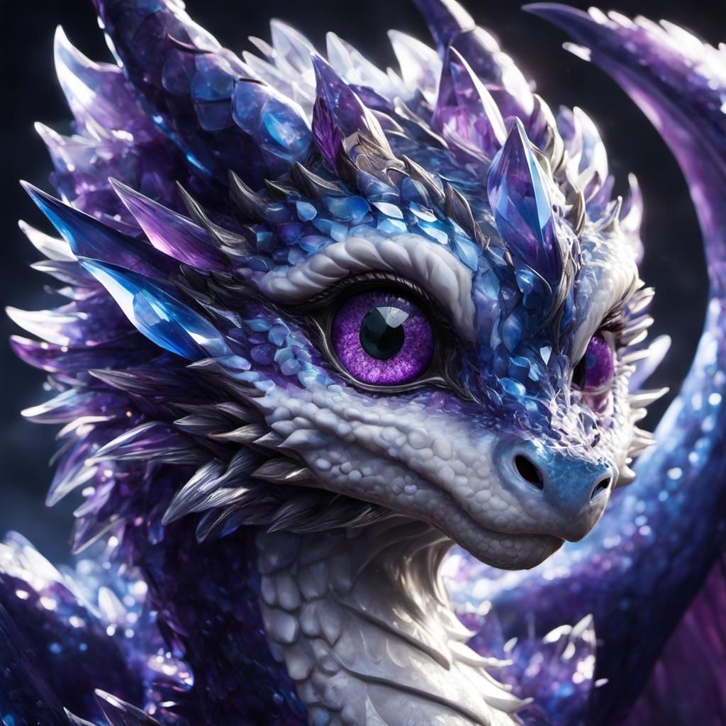 Anime Style Crystal Dragon Portrait