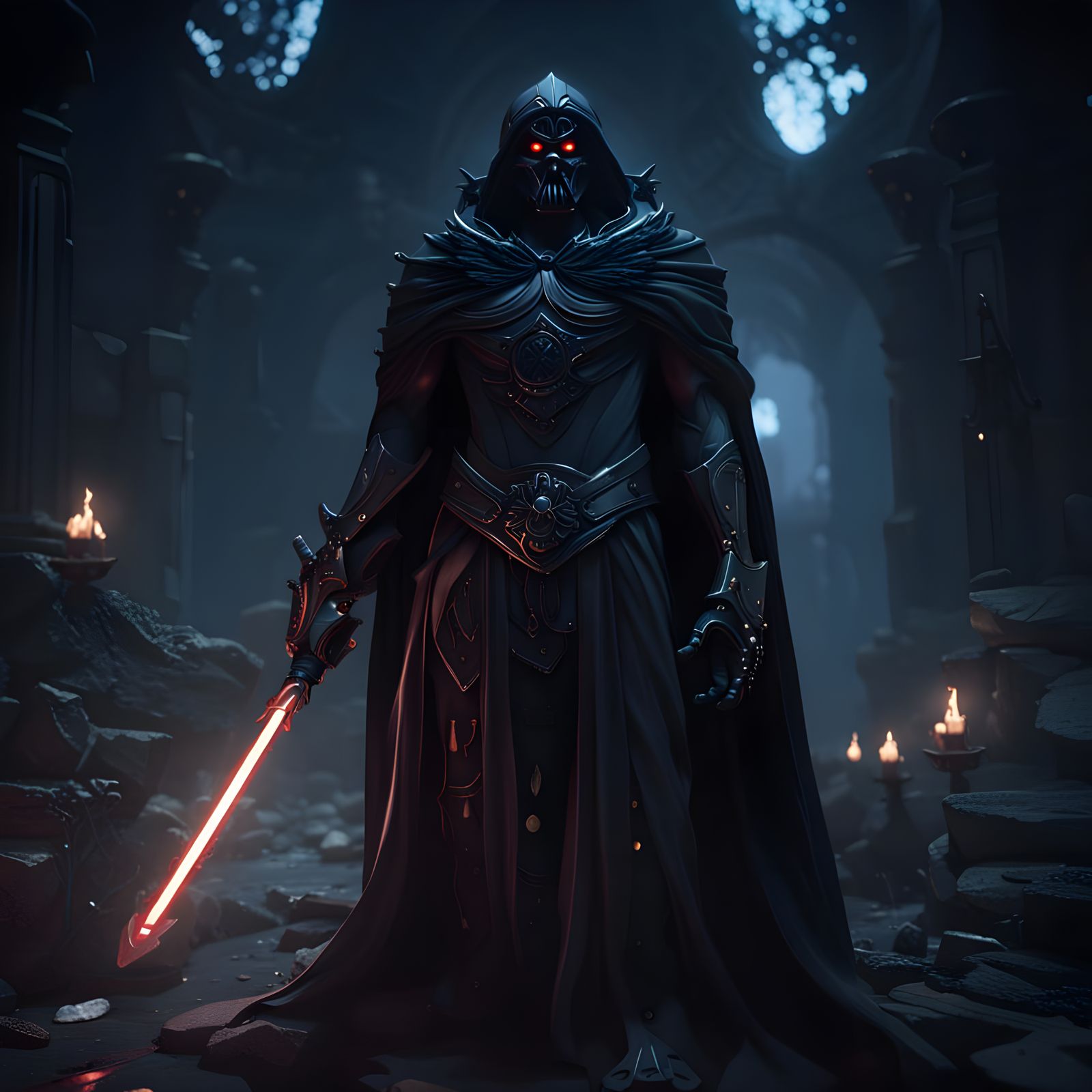 Hades as Dark Vader in Dark Fantasy Art