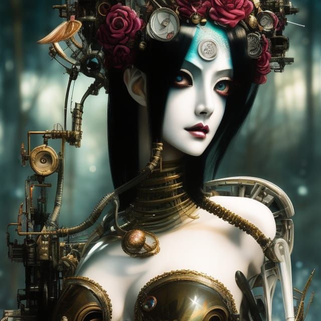 Mechanical Princess in Cel-Shaded Manga Style