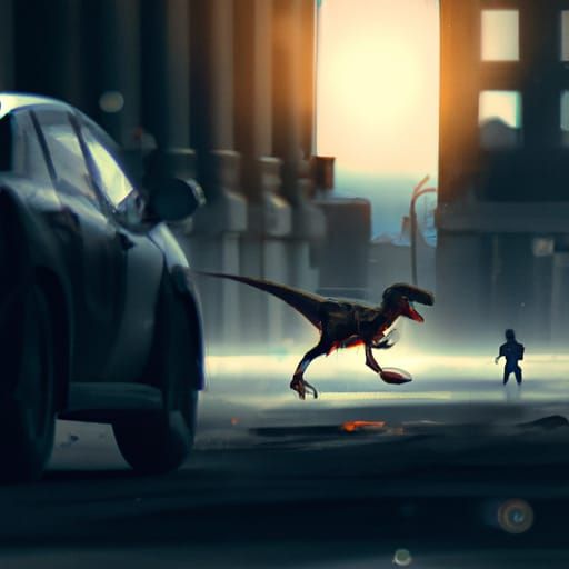 Dramatic Chase Through Parking Lot: Digital Matte Painting