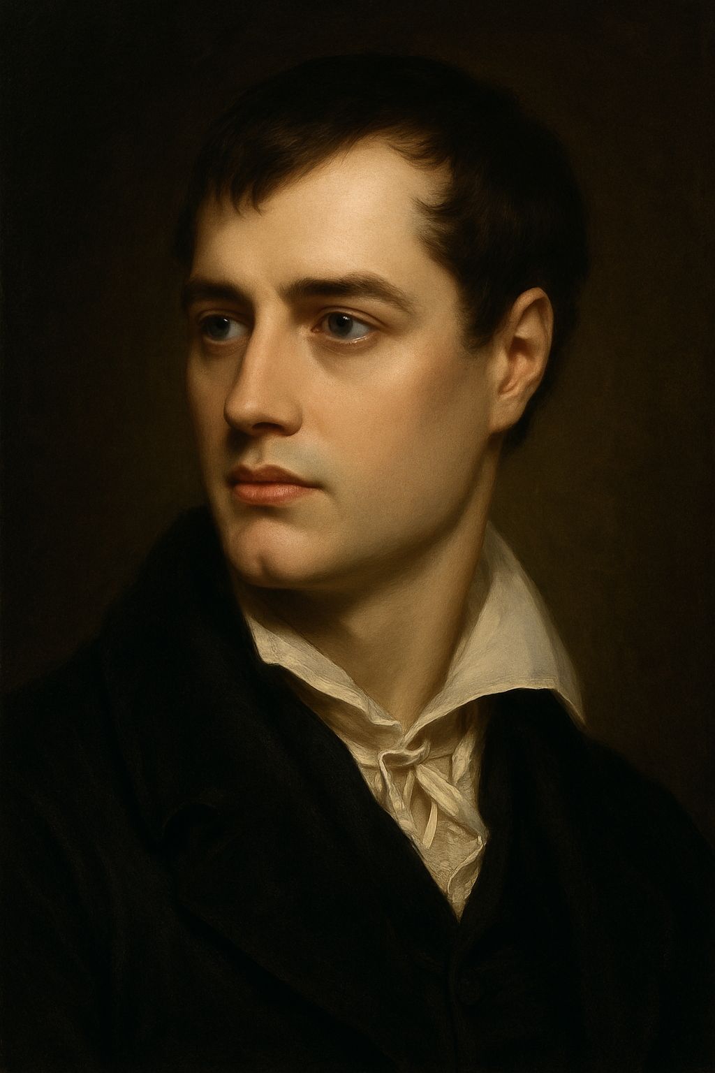 Lord Byron Portrait in Elegant 1812 Attire