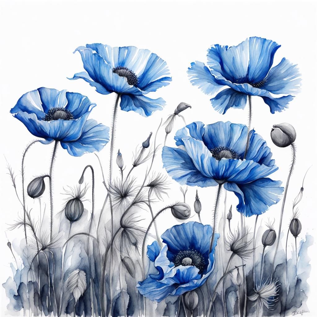 Blue Himalayan poppies