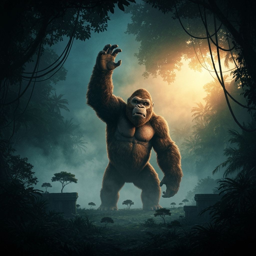 King Kong on Skull Island: Surreal Cinematic Scene