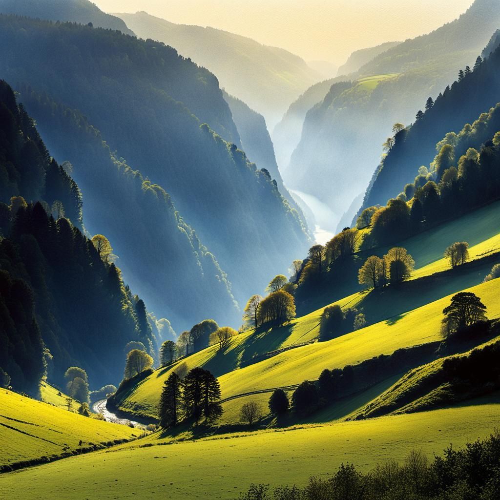 Bernese Oberland Gorge in Gentle Light