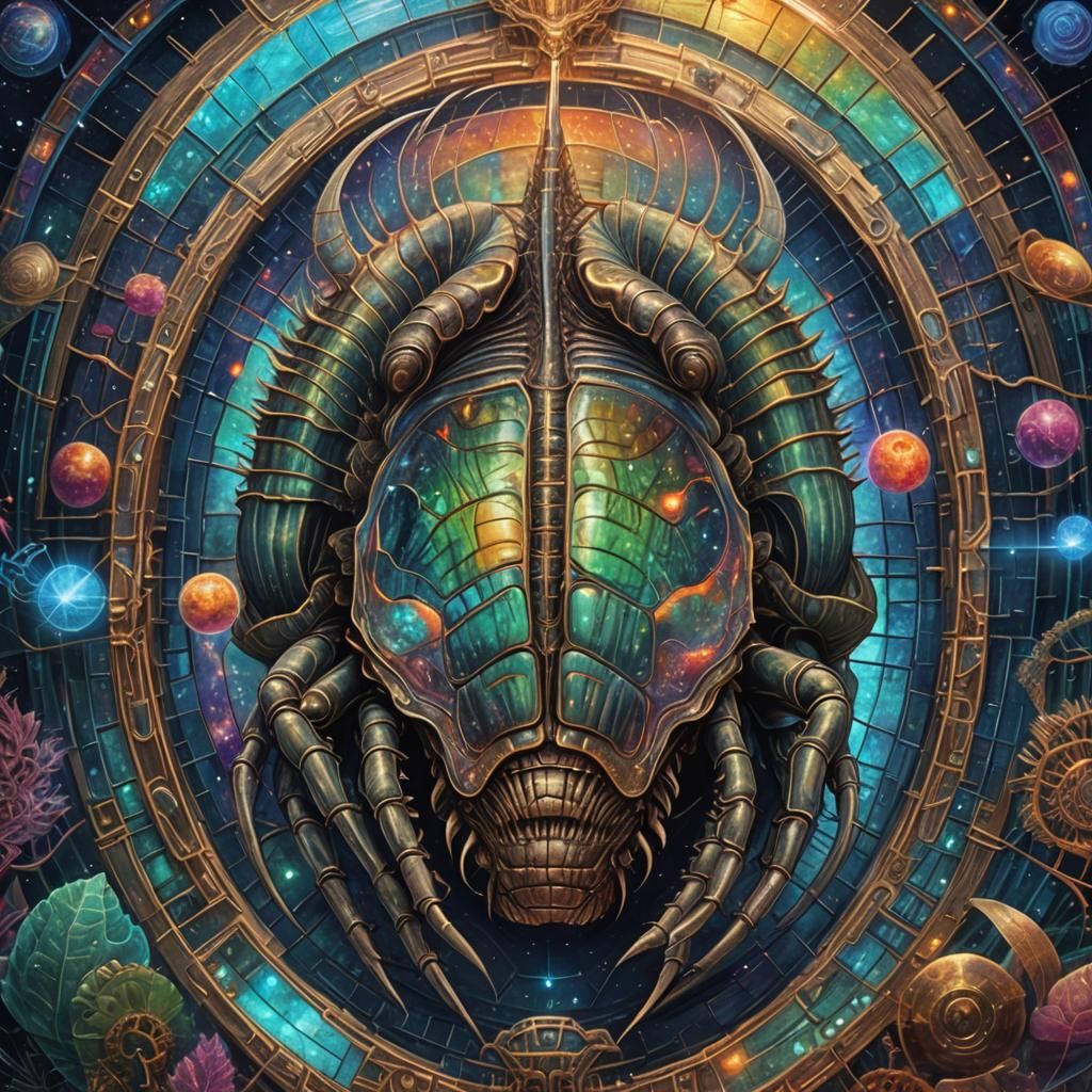 Astral Trilobite: Holographic Cosmic Illustration