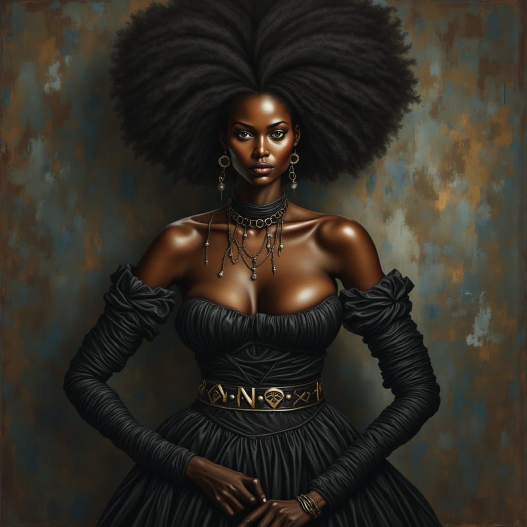 Goth Princess Portrait with Detailed Textures