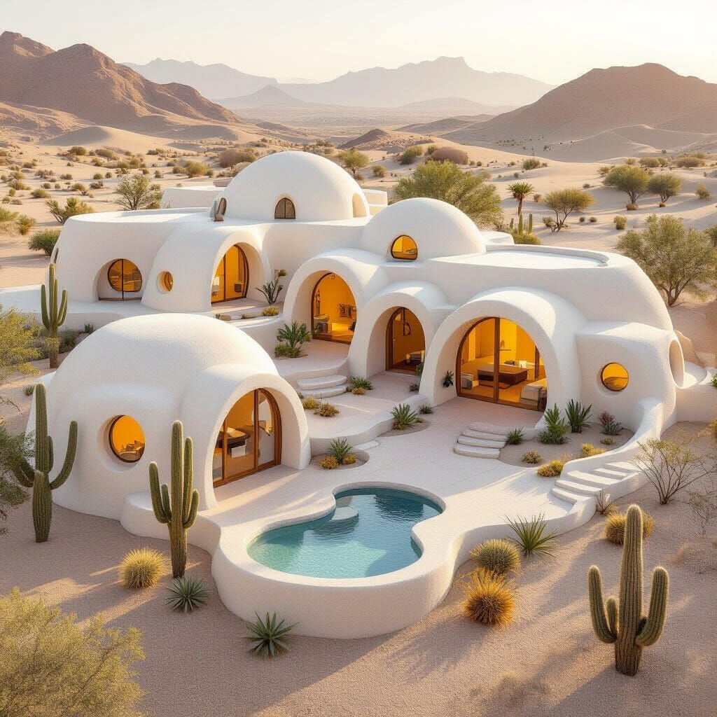 Eco-Desert Housing Design Inspired by SuperAdobe Architectur...