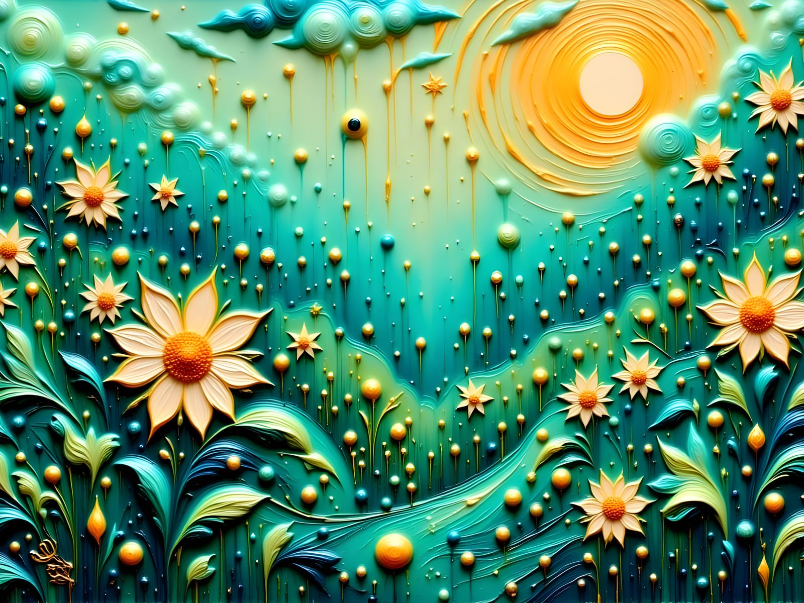 Vibrant Spring Morning in Textured Oil