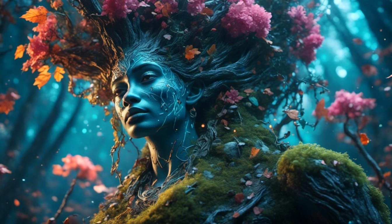 Hyperrealistic Dryad Fairy in Enchanted Forest