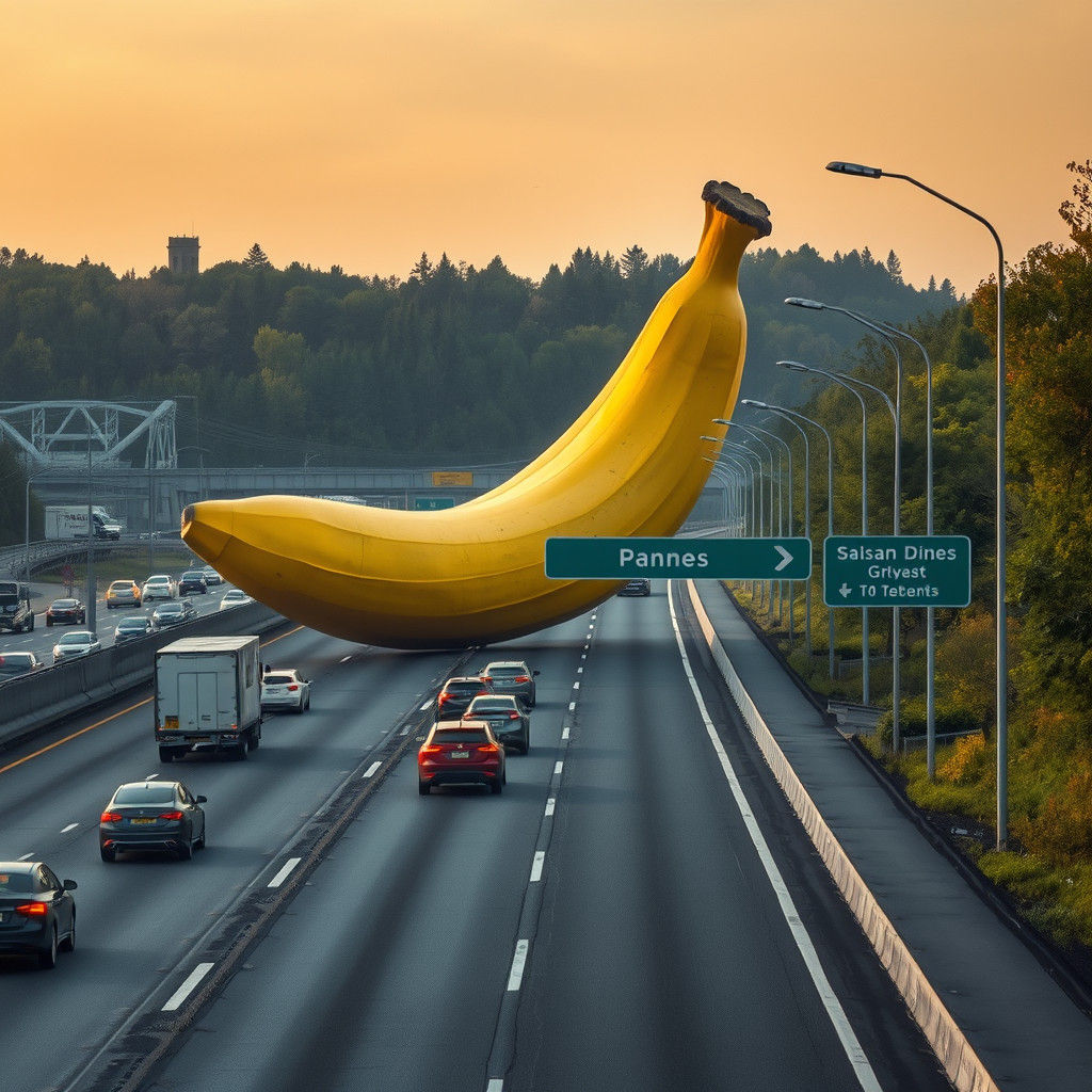 Giant Banana Blocks Highway: HDR Textures