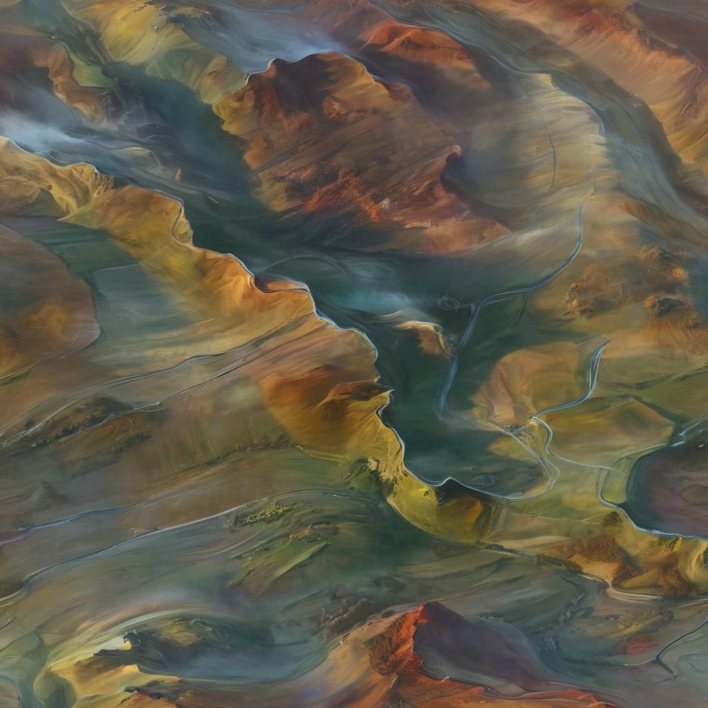 Surreal Panoramic Landscape with 777 Fields in Vibrant Triad...