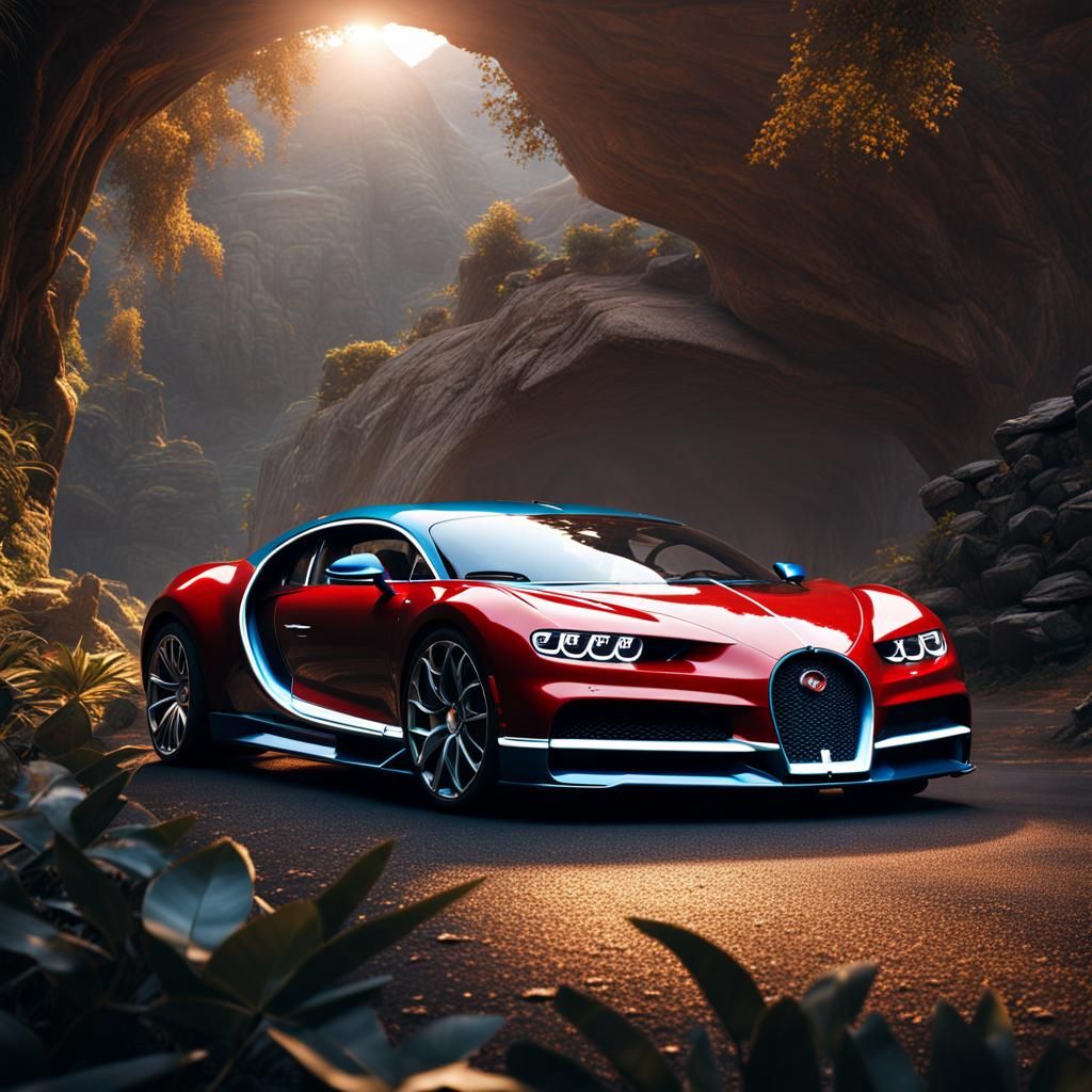 Detailed Matte Painting of a Bugatti Chiron