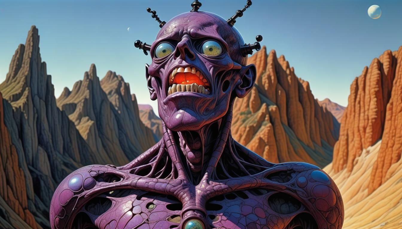 Psychedelic Portrait Inspired by Dark Fantasy Art