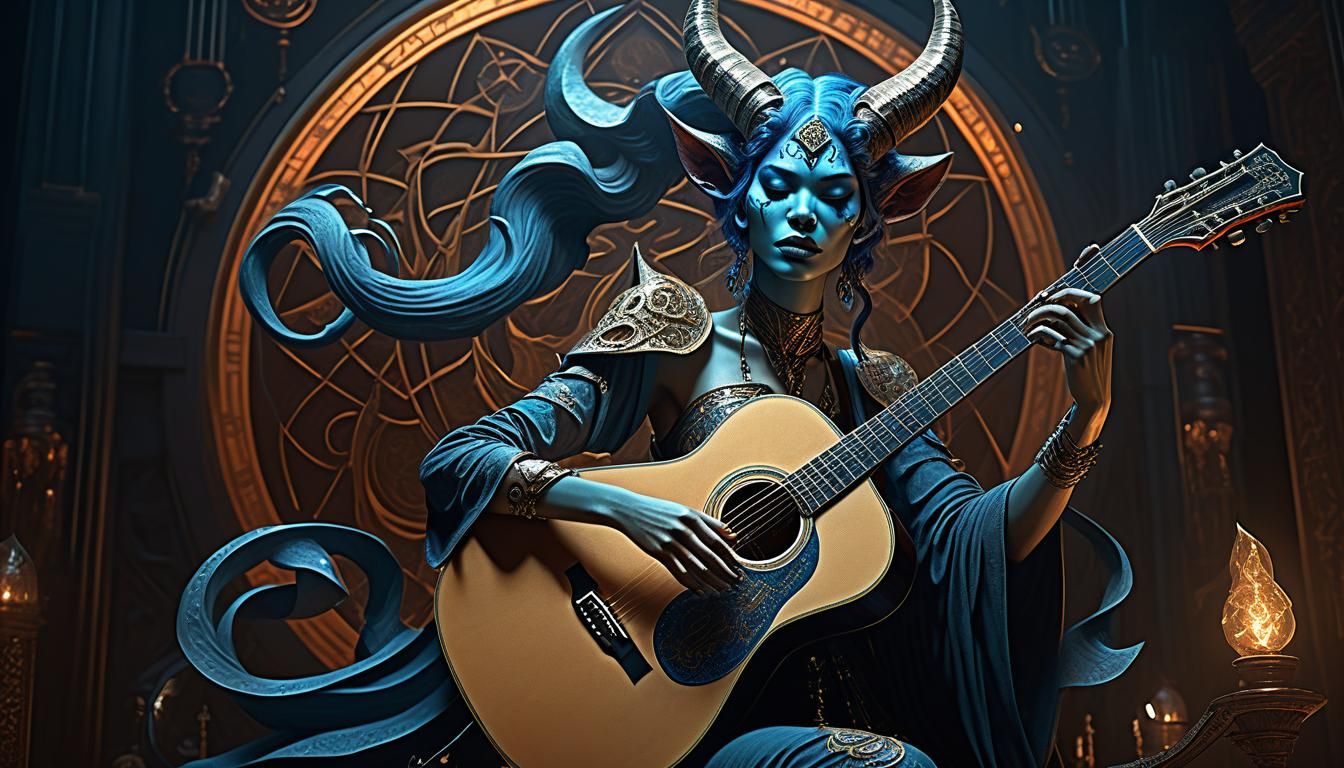 Celestial Demon Plays Guitar for Hypnotized Men