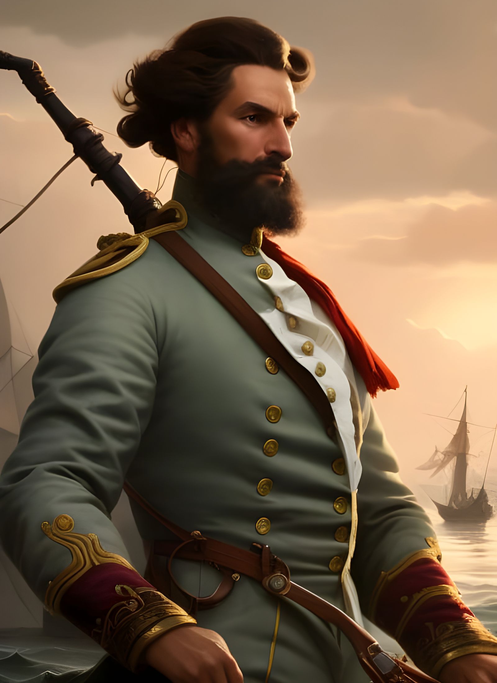 1800s Italian Sailor Portrait in Photorealistic Style