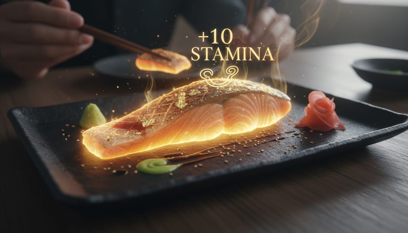 Legendary Glowing Salmon with Golden Aura