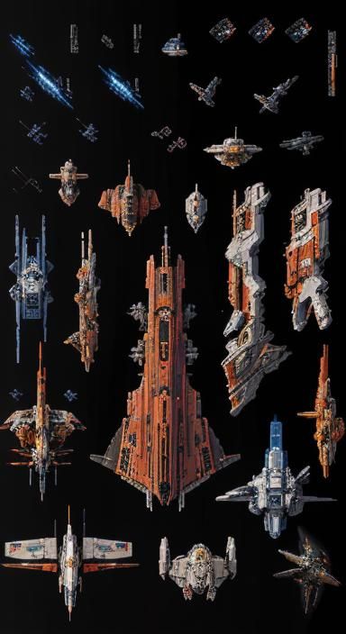 Pixel Art Starfighter Game Asset Sheet