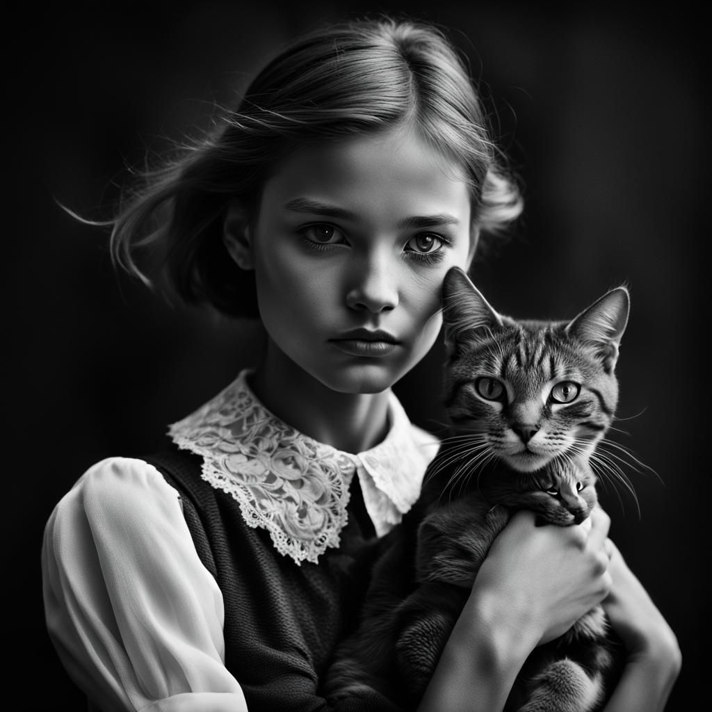 evocative black and white portrait inspired by the style of Peter Lindbergh